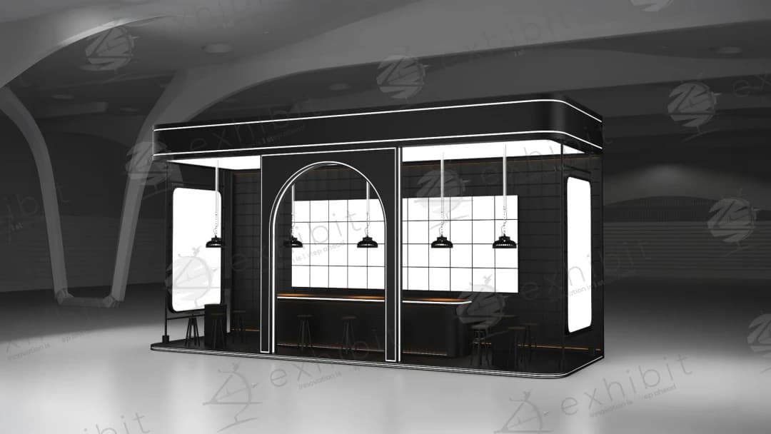 Gothic Onyx Curved Semi-Island 3x9 Booth