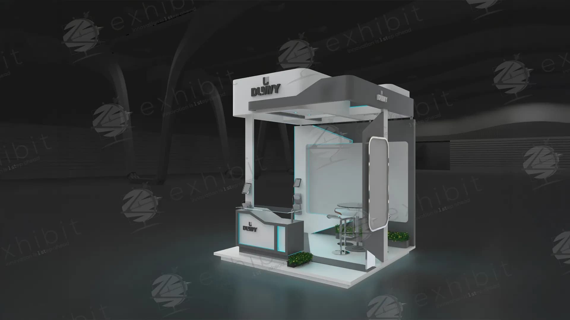 Smooth Axis Curved Semi-Island 3X3 Booth