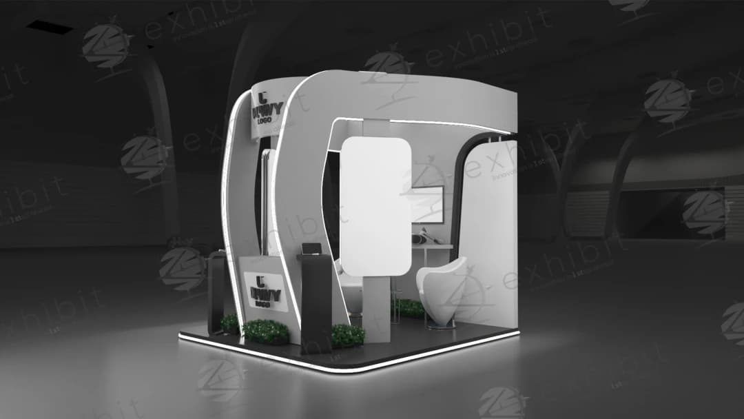 Streamline Arch Curved Semi-Island 3x3 Booth
