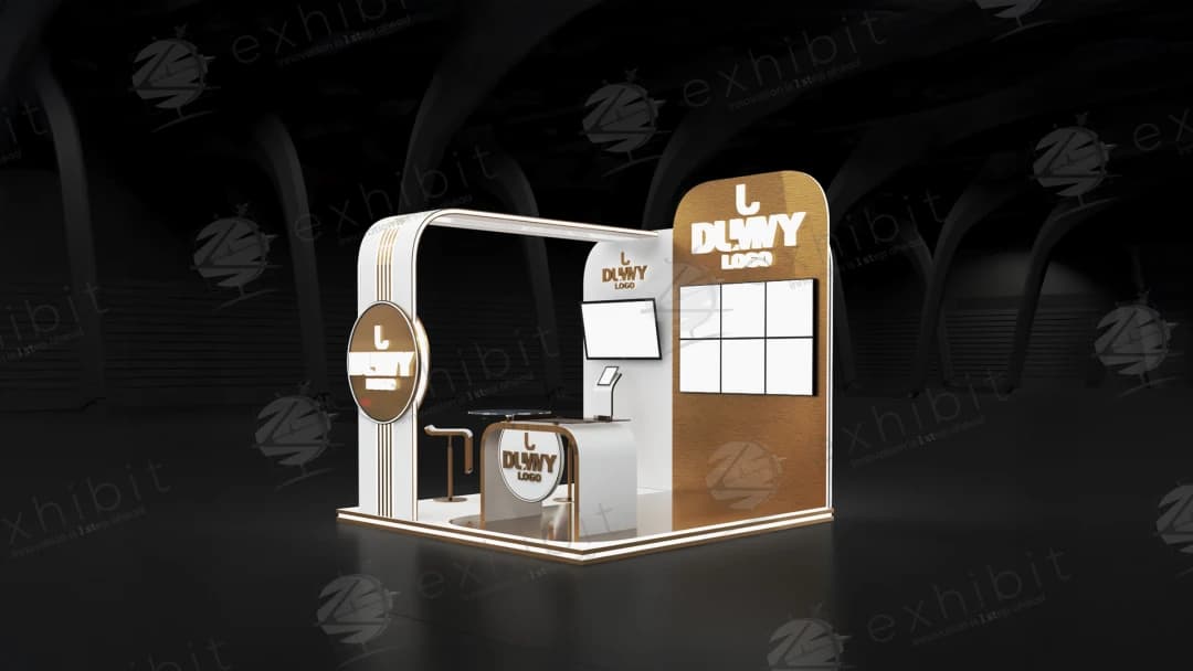 Aura Gilded Curved Semi-Island 3x3 Booth
