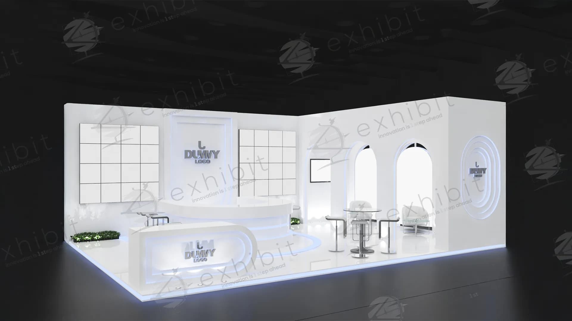Glacier Arch Straight Semi-Island 6x9 Booth