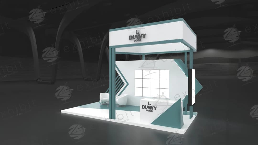Vanguard Teal Straight Semi-Island 3x6 Booth