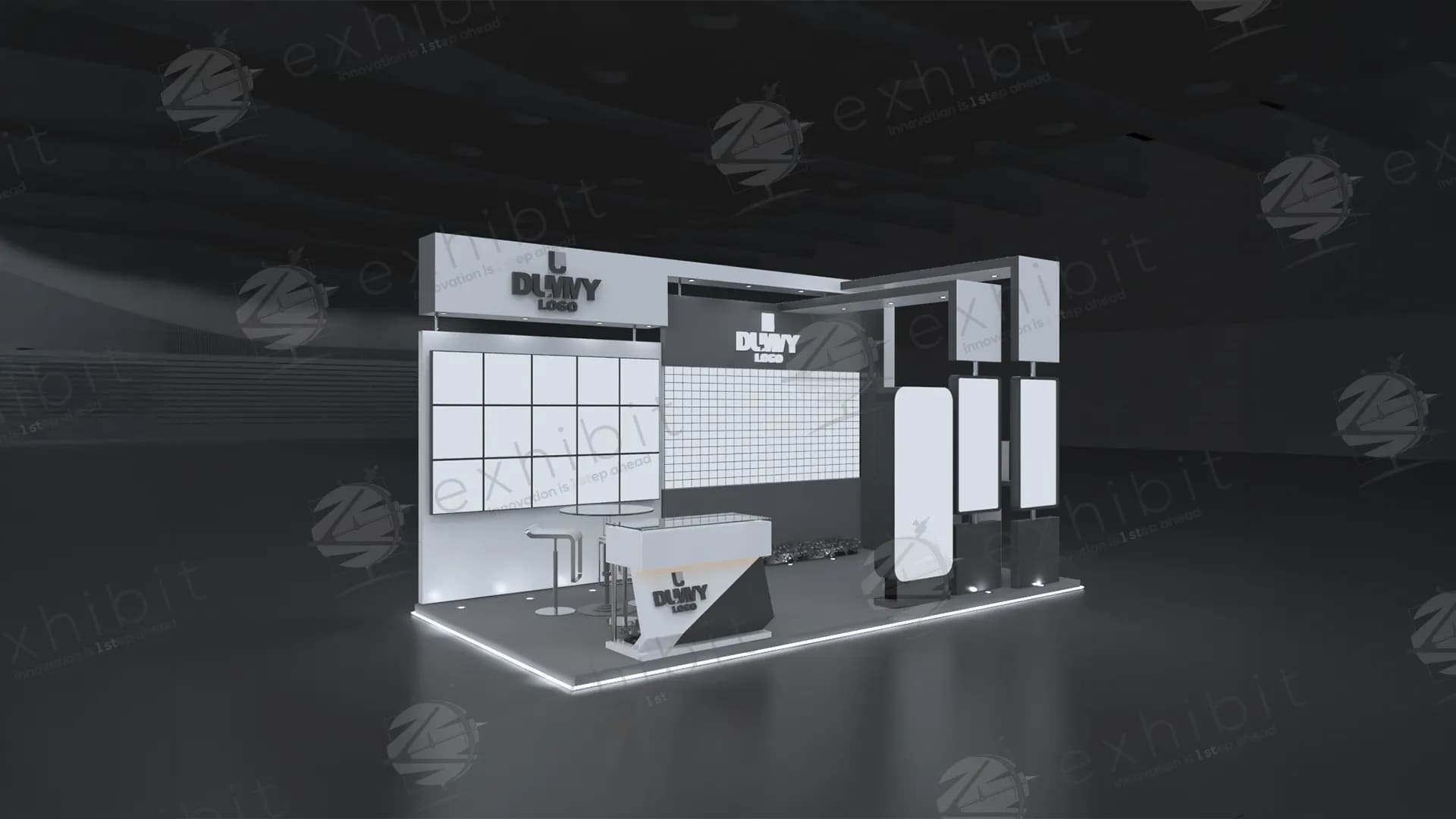 Graphite Array Straight Semi-Island 3x6 Booth