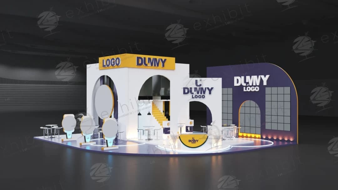 Arcade Vault Curved Semi-Island Double Decker Booth