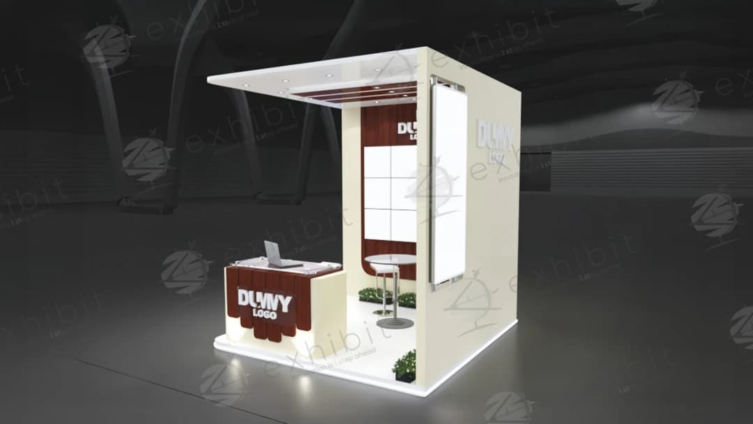 Alabaster Grove Straight Semi-Island 3x3 Booth