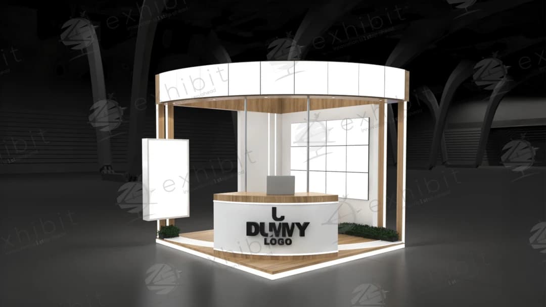 Lignum Rotunda Curved Semi-Island 3x3 Booth