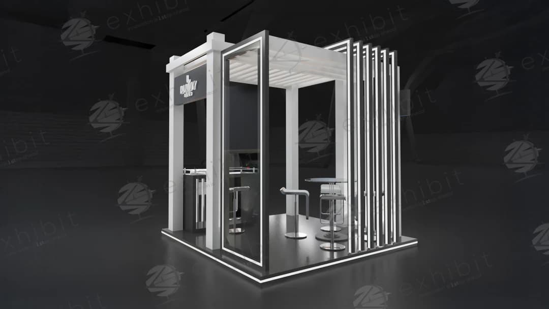 Lattice Obsidian Straight Island 3x3 Booth