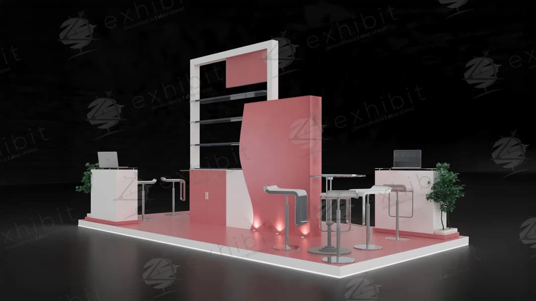 Rose Horizon Straight Island 3x6 Booth