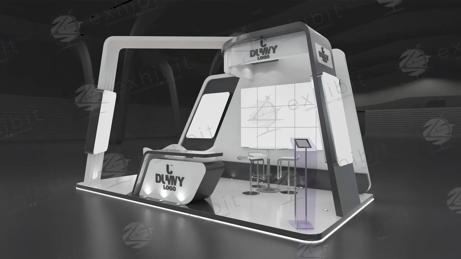 Aero Curved Semi-Island 3x6 Booth