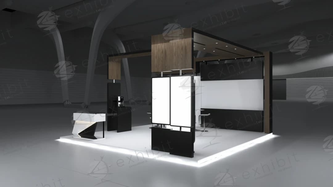 Timber Linear Straight Semi-Island 6x6 Booth