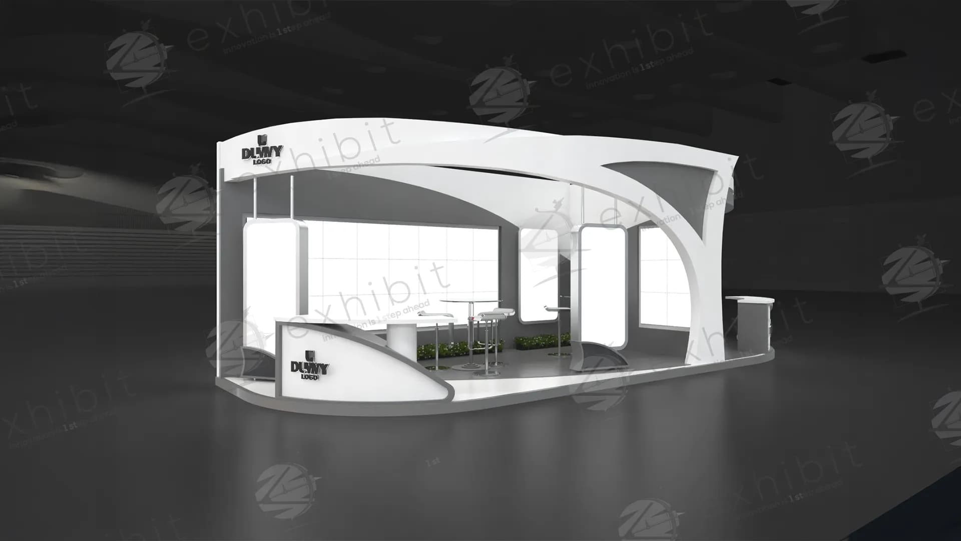 Fluid Modern Semi-Island Curved 3x9