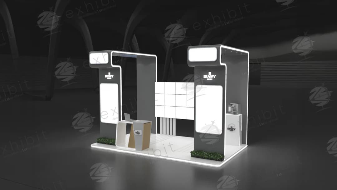 Slate Gate Straight Semi-Island 3x6 Booth