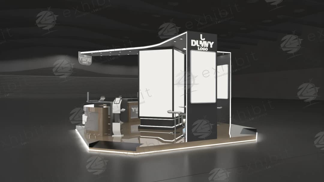 Obsidian Wing Straight Semi-Island 6x6 Booth