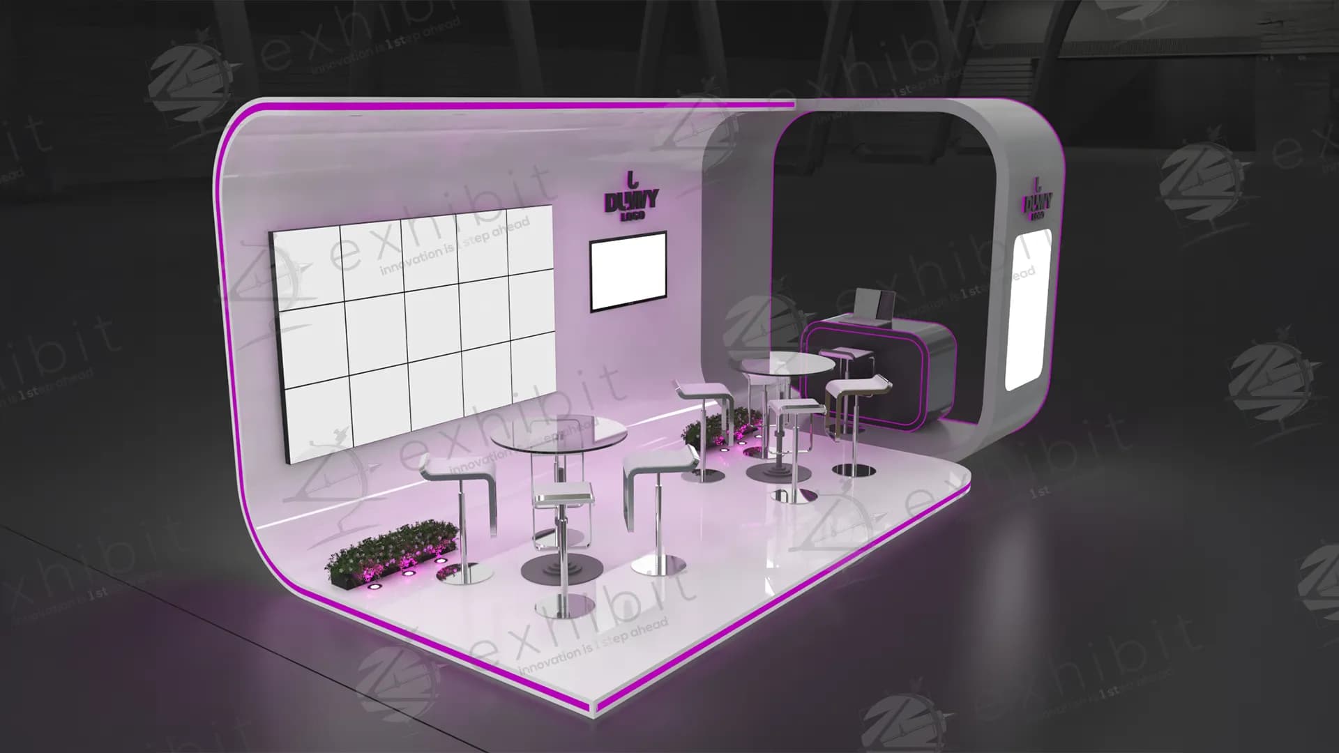 Fluid Curved Semi-Island 3x6 Booth