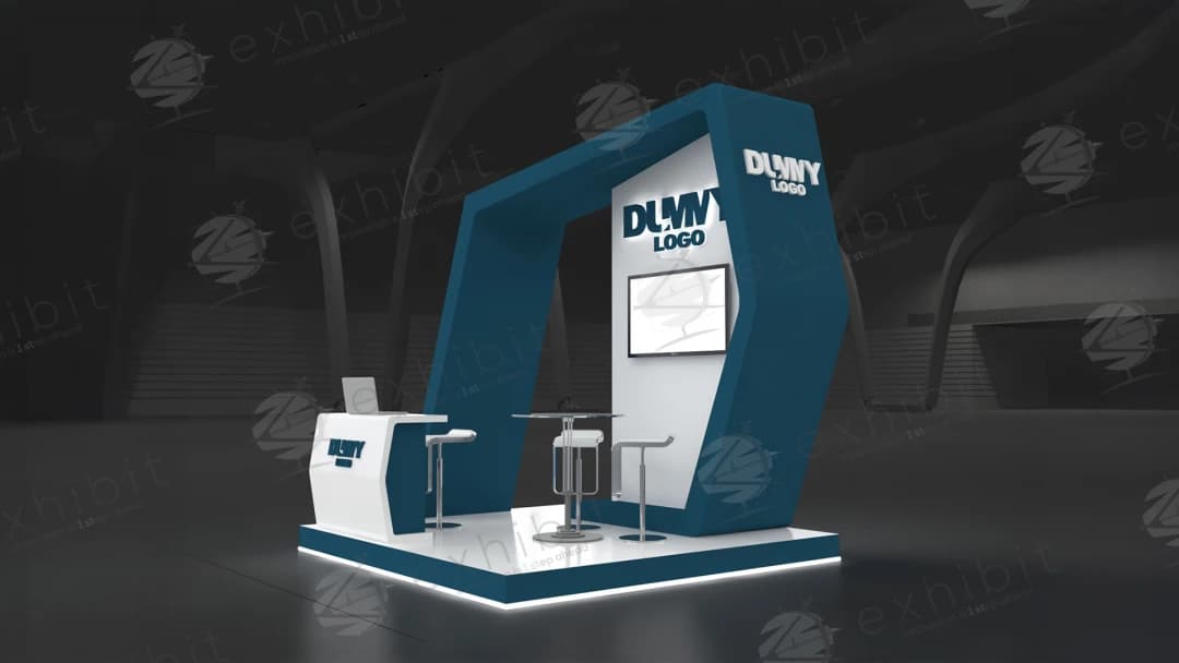 Modern Hexa Straight Semi-Island 3x3 Booth