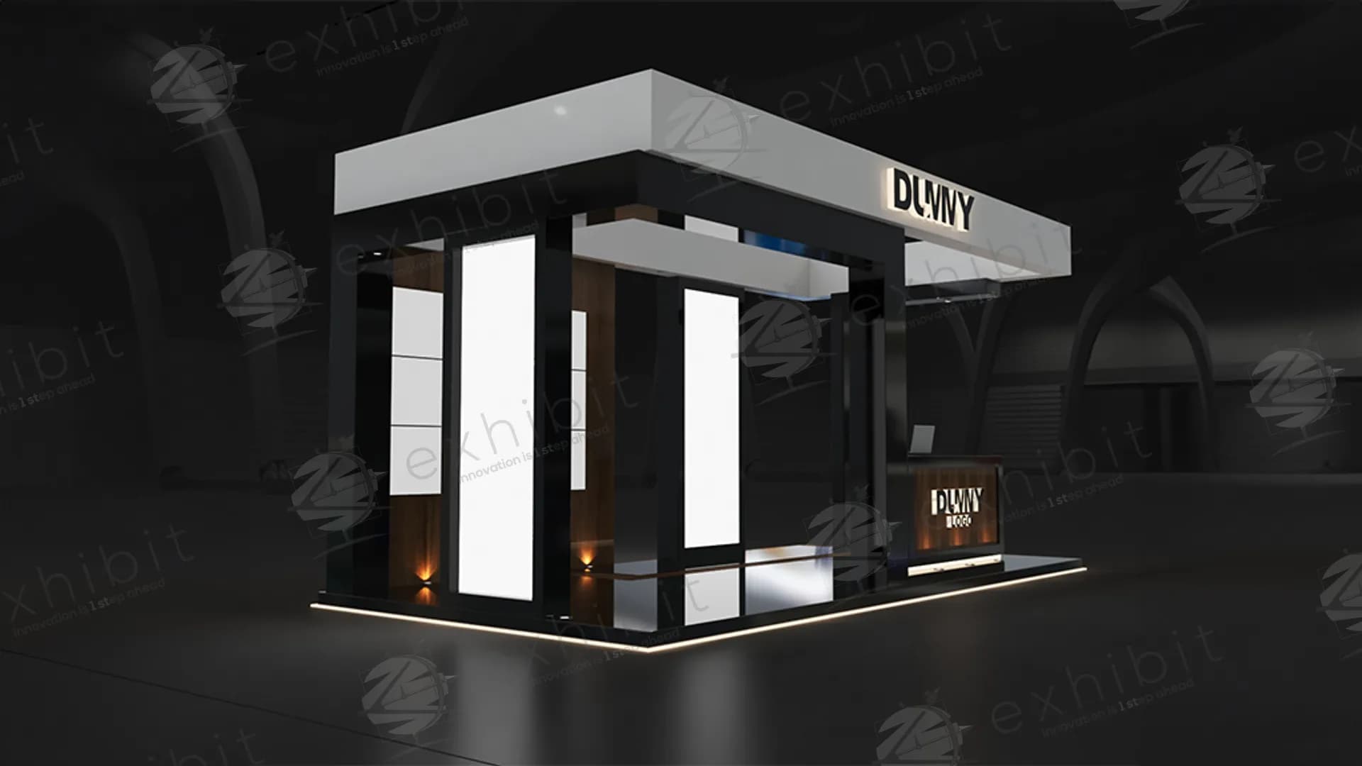 Linear Straight Semi-Island 3x9 Booth