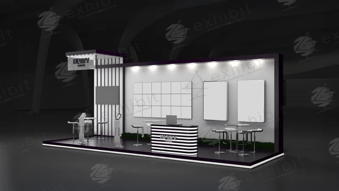Blade Strip Straight Semi-Island 3x9 Booth