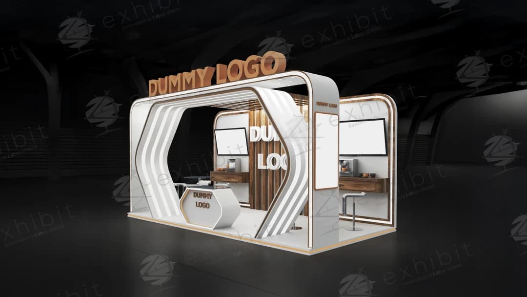 Bronze Portal Curved Semi-Island 3x6 Booth