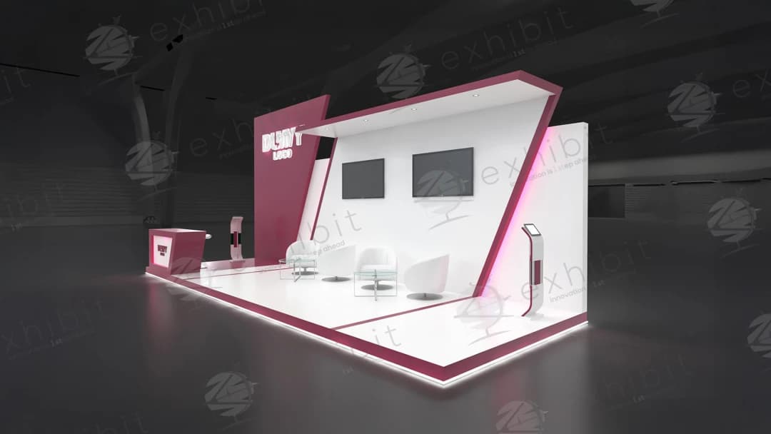Angled Garnet Straight Semi-Island 3x9 Booth