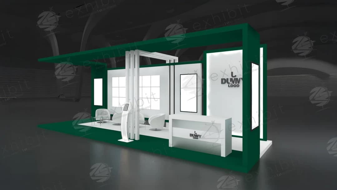 Emerald Shell Straight Semi-Island 3x9 Booth