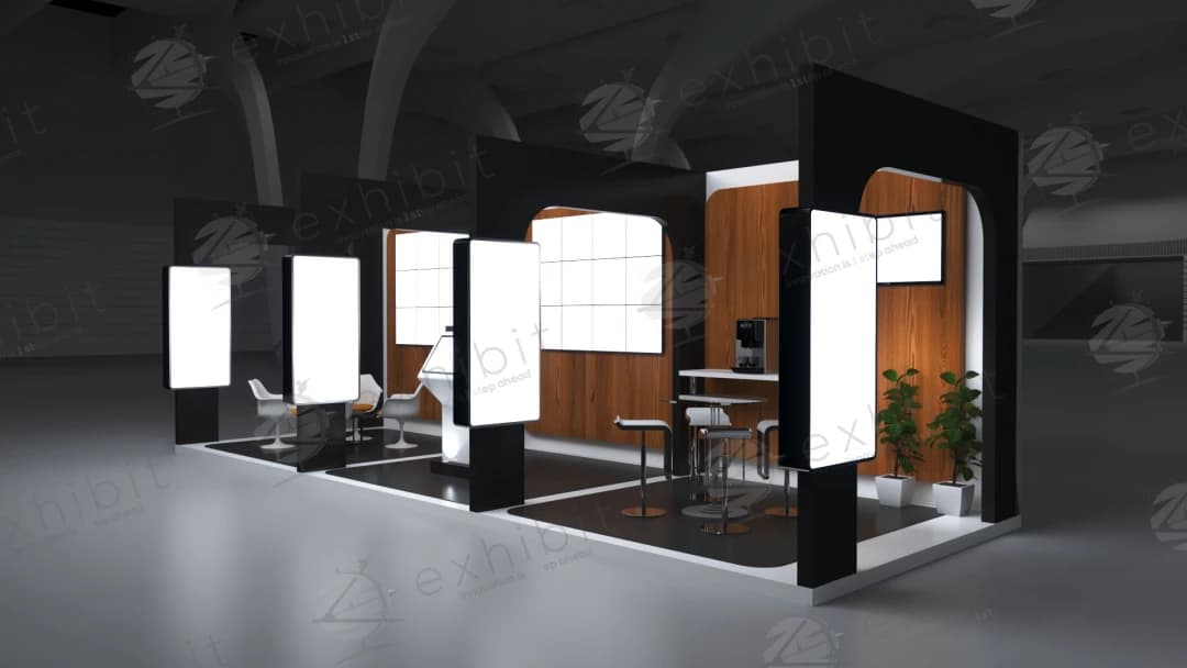 Onyx Colonnade Straight Semi-Island 3x9 Booth