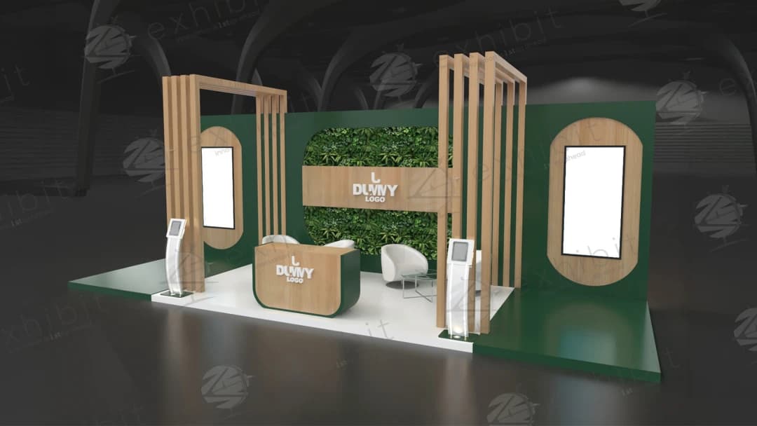 Shard Edge Straight Semi-Island 3x9 Booth