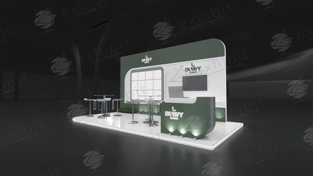 Sage Matrix Straight Semi-Island 3x6 Booth