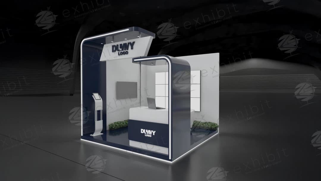 Apex Indigo Curved Semi-Island 3x3 Booth
