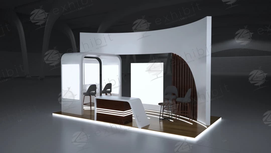 Curva Elegance Curved Semi-Island 3x6 Booth