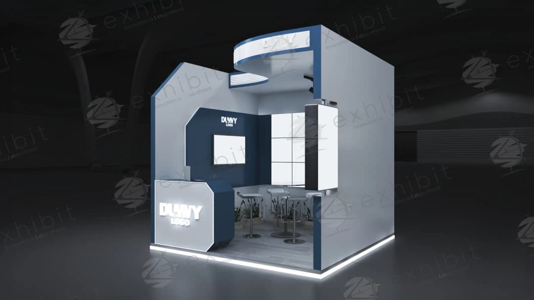 Marine Atrium Straight Semi-Island 3x3 Booth