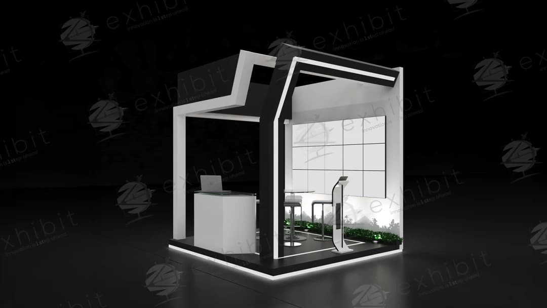 Onyx Portal Straight Semi-Island 3x3 Booth