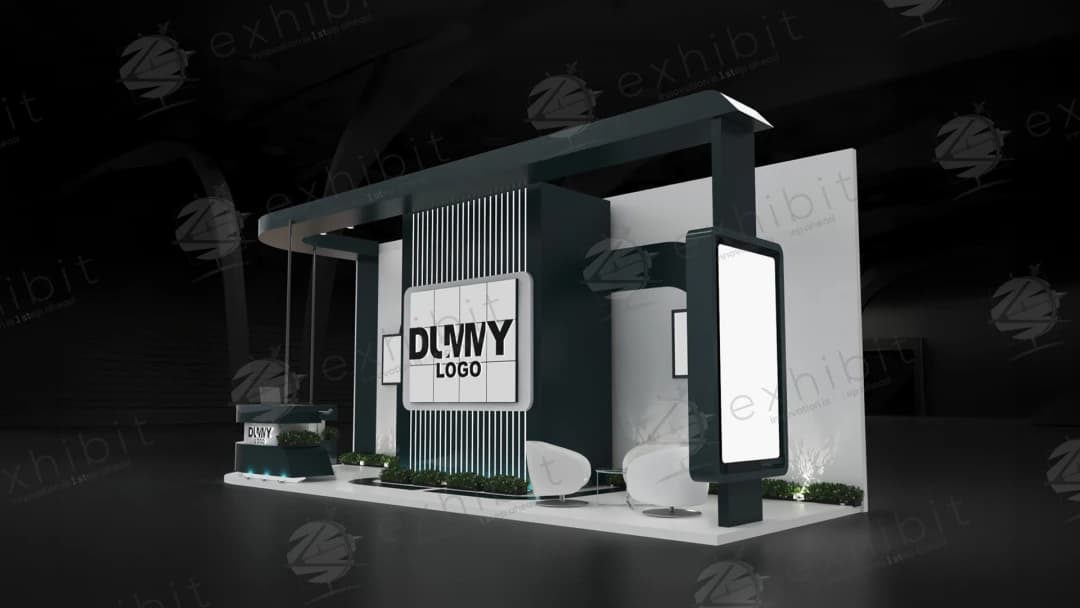 Midnight Matrix Straight Semi-Island 3x9 Booth