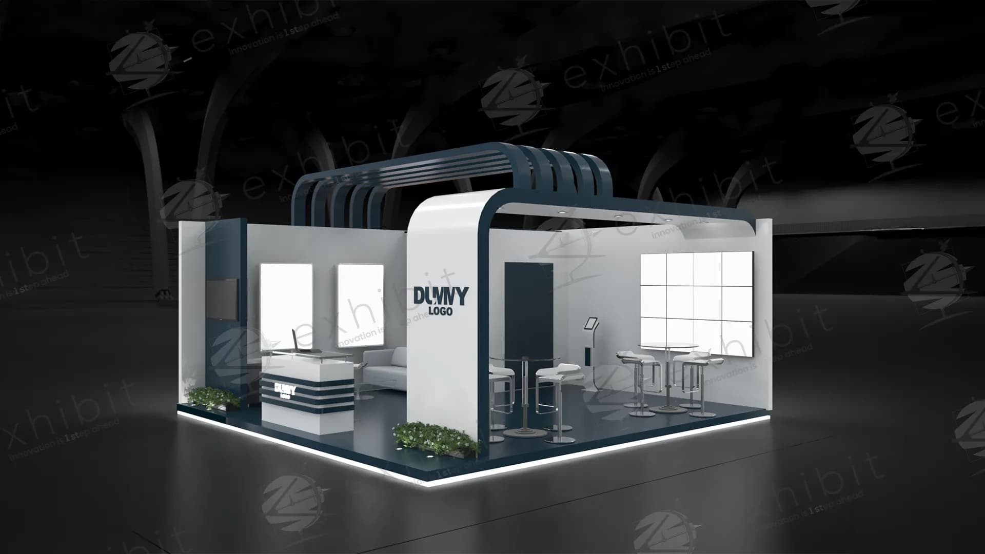 Artistic Straight Semi-Island 6x6 Booth