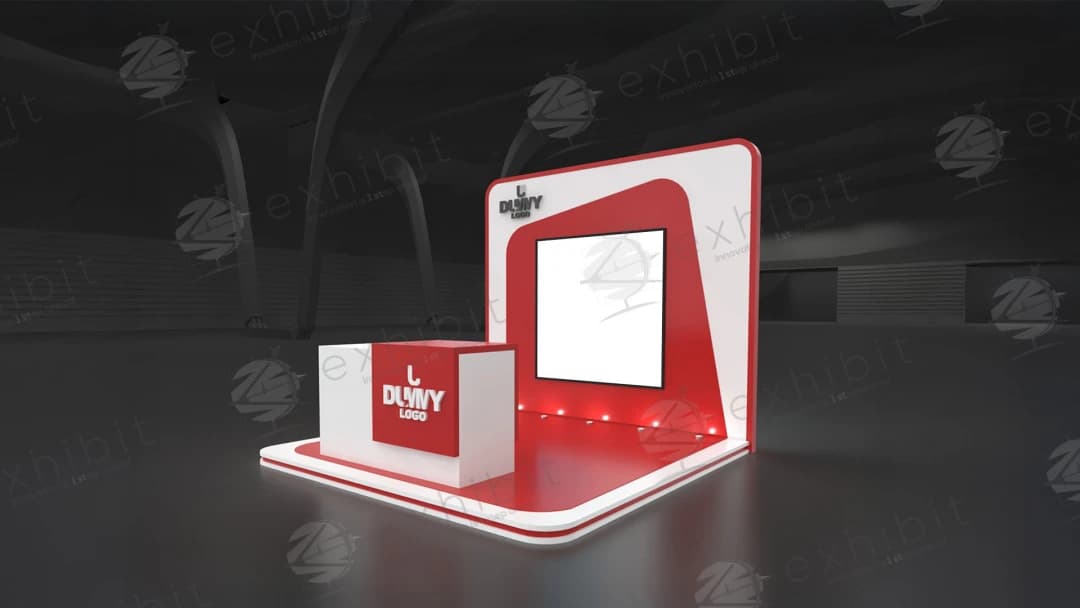 Ruby Flare Straight Semi-Island 3x3 Booth