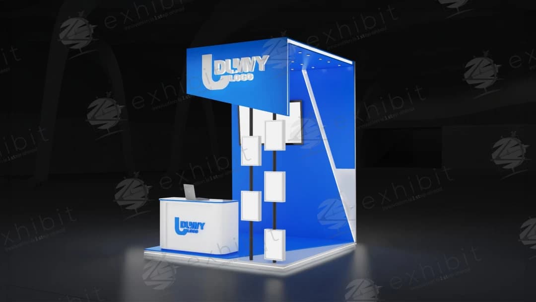 Azure Canopy Straight Semi-Island 3x3 Booth