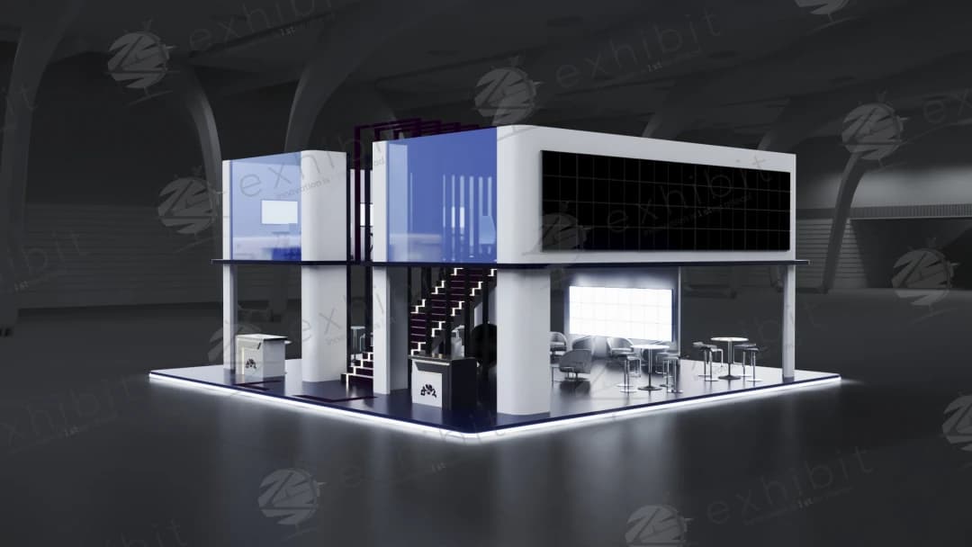 Indigo Nexus Straight Island Double Decker Booth
