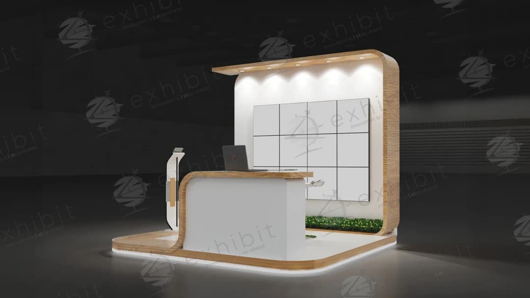 C-Frame Studio Curved Semi-Island 3x3 Booth