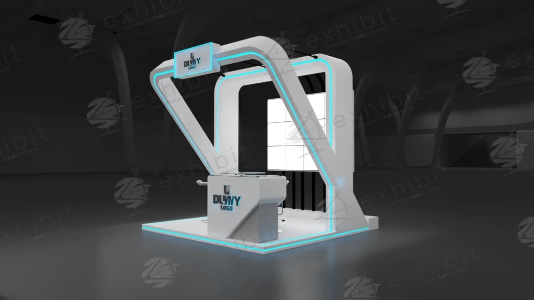 Glacier Nexus Curved Semi-Island 3x3 Booth