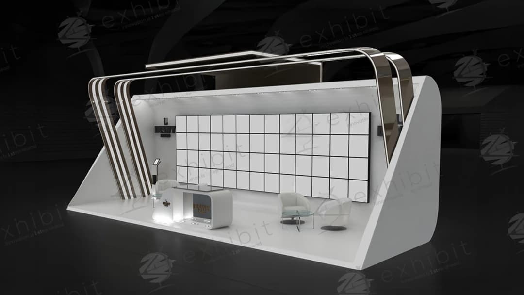 Stratos Rib Curved Semi-Island 3x9 Booth