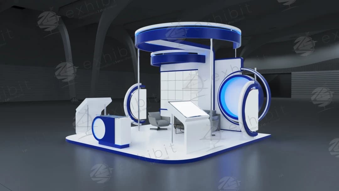 Sapphire Helix Curved Semi-Island 6x6 Booth