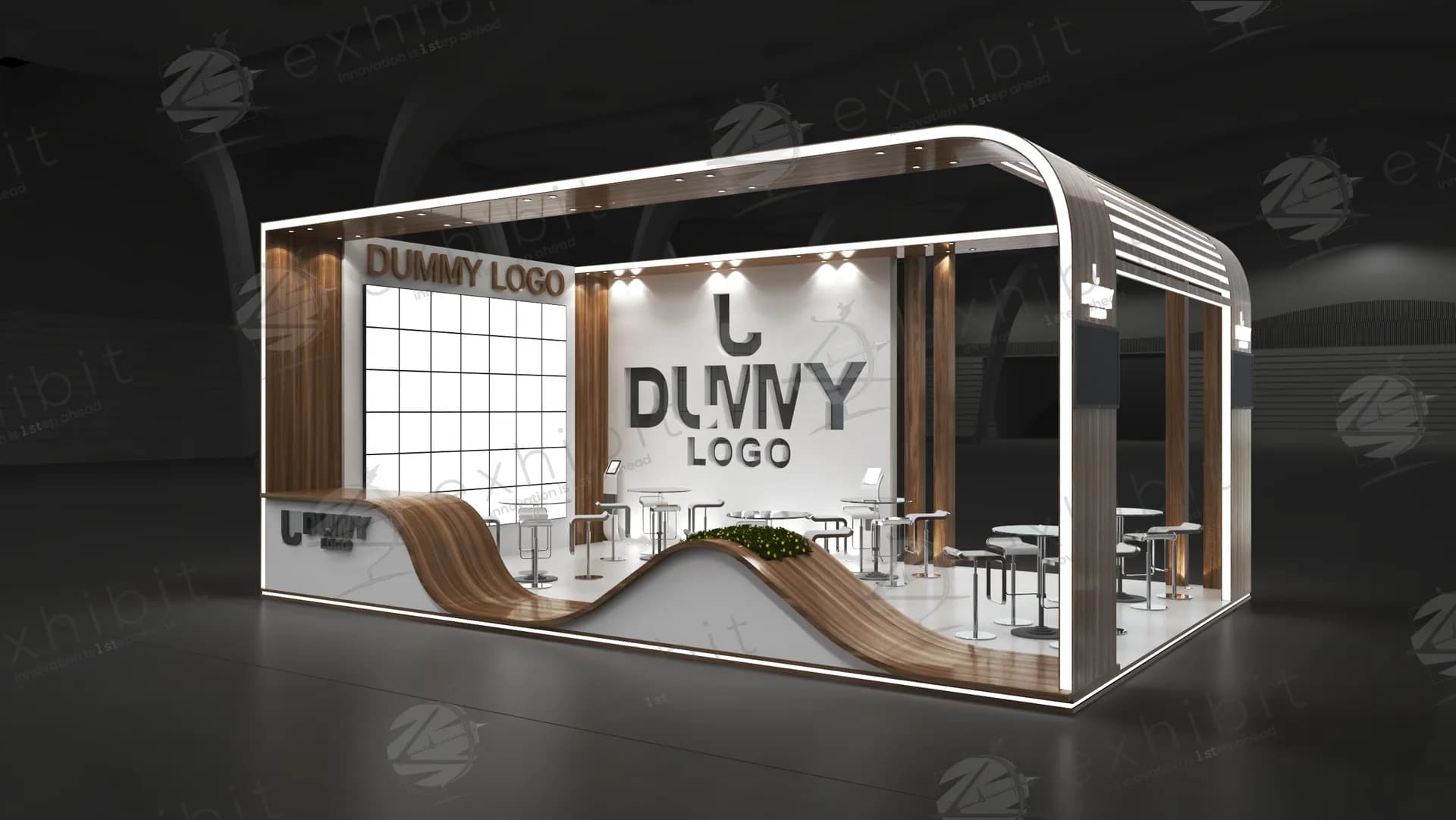Azure Frame Straight Semi-Island 6x9 Booth