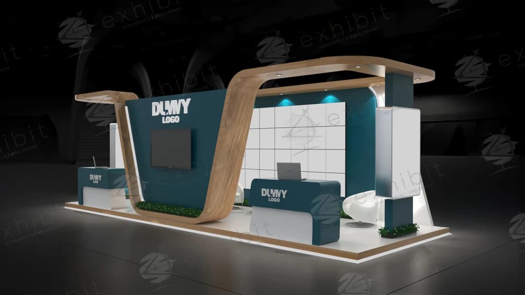 Timberline Wave Curved Semi-Island 3x9 Booth