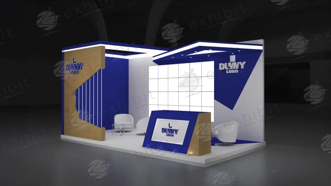 Cobalt Timber Straight Semi-Island 3x6 Booth