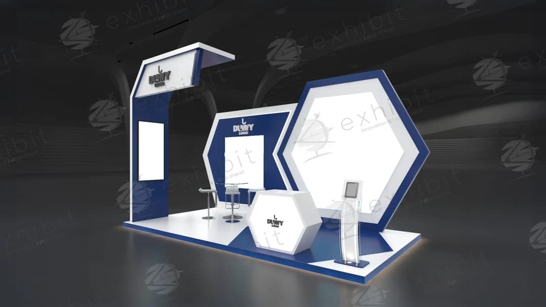 Hexagonal Matrix Straight Semi-Island 3x6 Booth