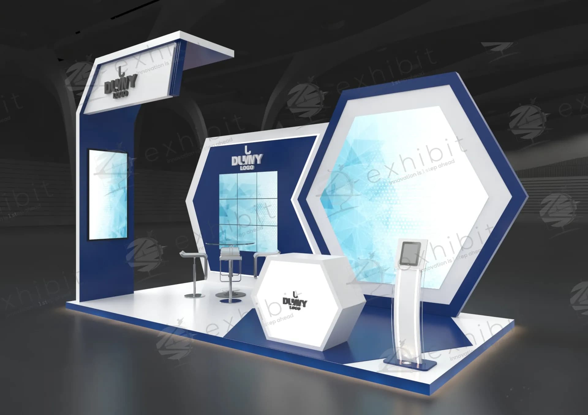Unified Straight Semi-Island 3x6 Booth