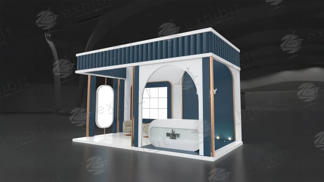 Archway Slat Straight Semi-Island 3x6 Booth