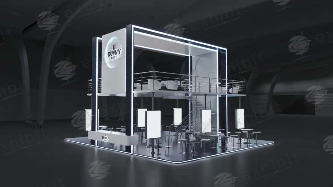 Meridian Mezzanine Straight Island Double Decker Booth