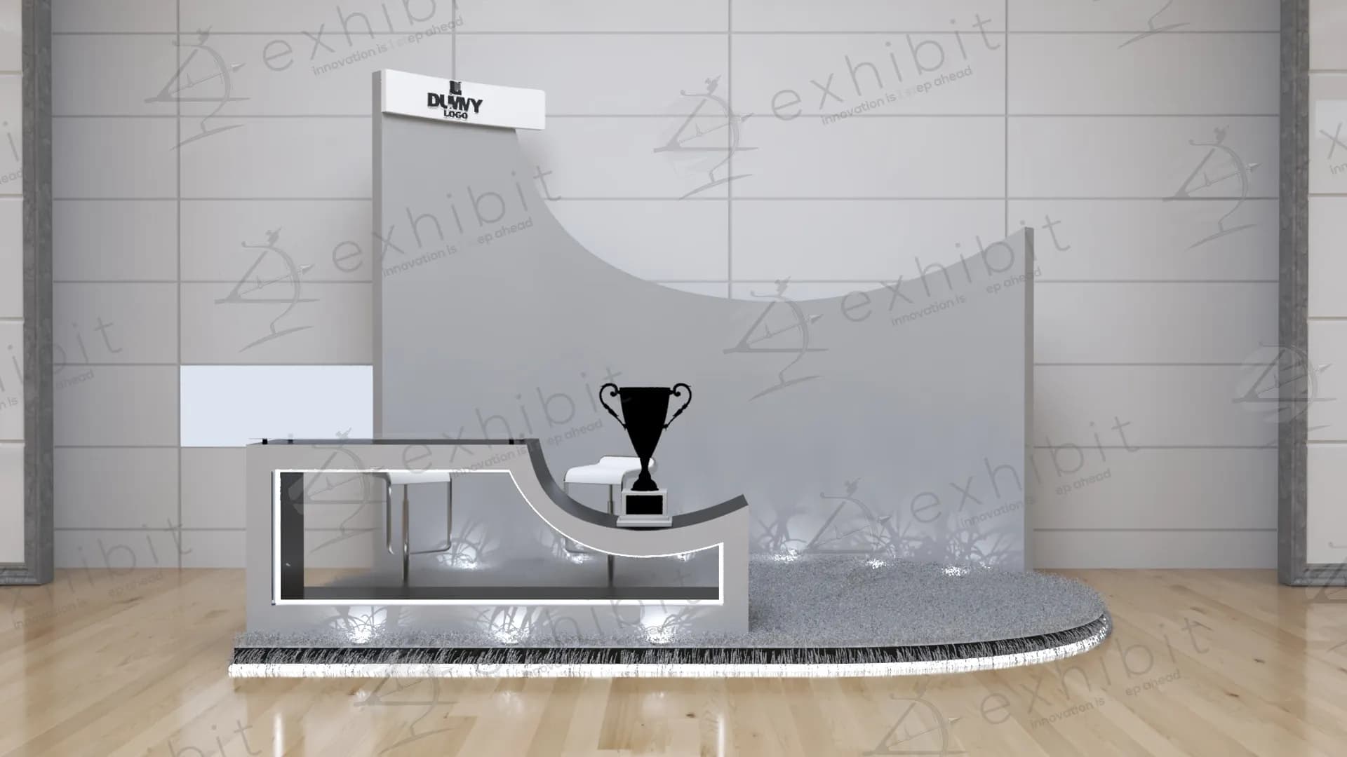 Asymmetric Scoop Showcase Straight Reg Desk