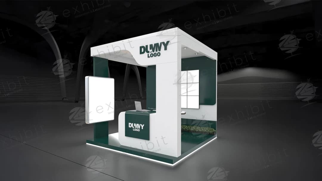 Emerald Edge Straight Semi-Island 3x3 Booth