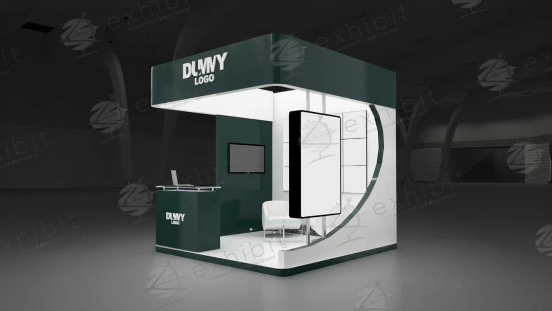 Emerald Arc Straight Semi-Island 3x3 Booth